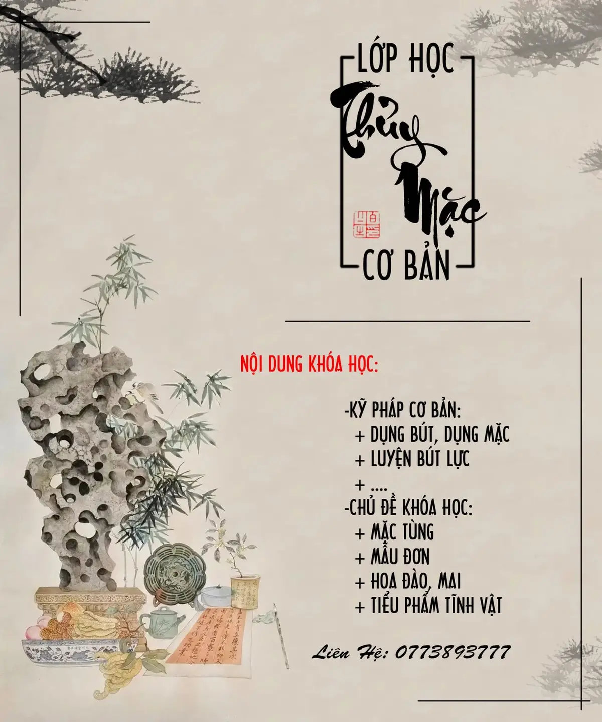 Thông báo tuyển sinh lớp thuỷ mặc cơ bản tại HN! 