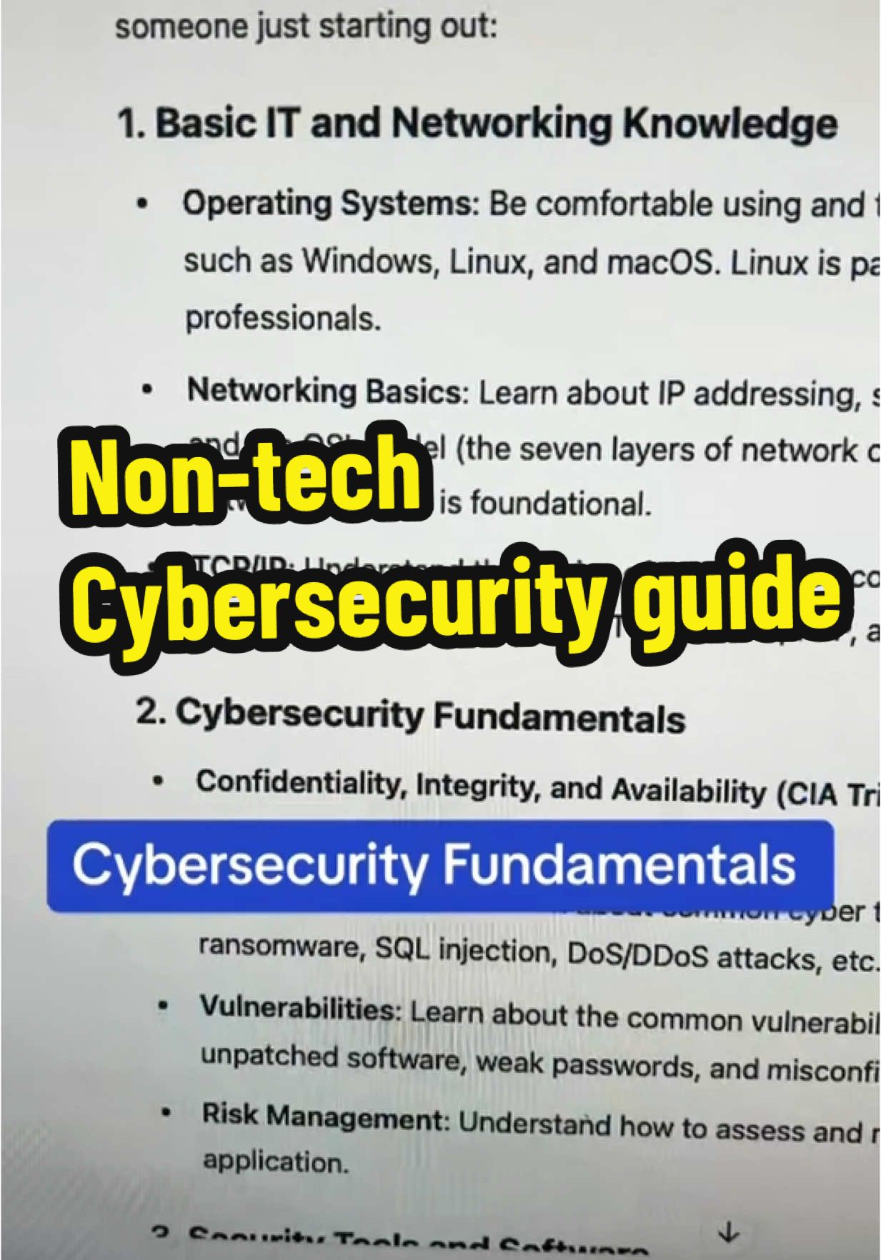 Cybersecurity #nontech #careeradvancement #advise 