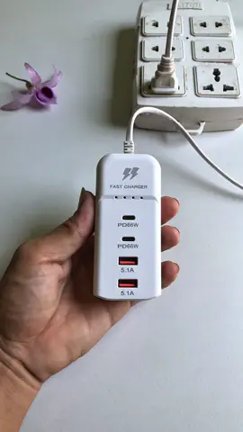 Ổ cắm sạc nhanh đa năng 66W đi kèm 4 cổng sạc có thể sạc 5 điện thoại cùng một lúc #ocamsacdanang #osacnhanh #xuhuong 