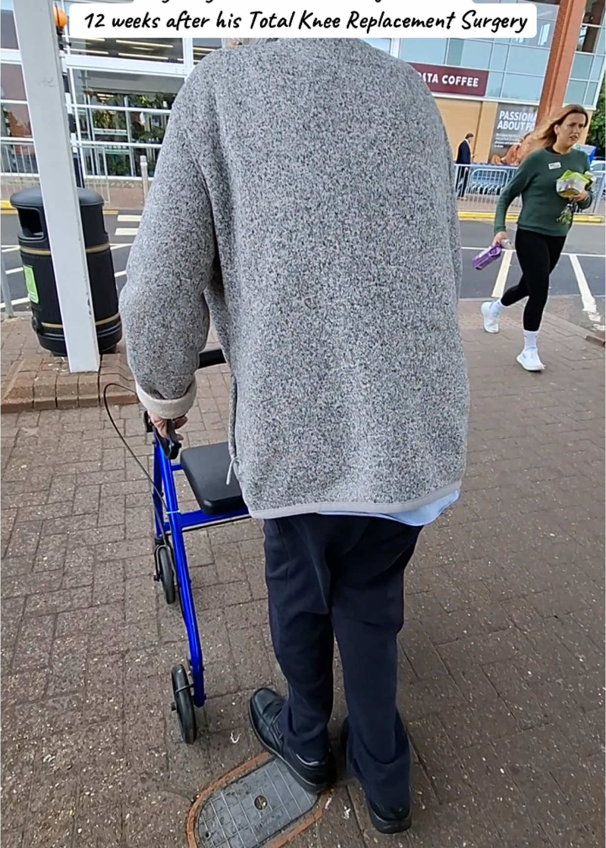 Dads first proper trip out out was to Tesco, he’s been out but not walked far.  He managed to walk into Tesco but had to sit down once inside but he did it.  He got there. I’m so proud of him ❤️ It’s only 12 weeks after surgery for his total knee replacement and as some will recall, he couldn’t even straighten his leg.  He’s getting stronger each day. #totalkneereplacement #totalkneereplacementsurgery #totalkneereplacementoperation #kneereplacement #kneereplacementsurgery #kneereplacementoperation #kneesurgery #kneeoperation #totalkneereplacementjourney #totalkneereplacementsurgeryjourney #totalkneereplacementoperationjourney #kneereplacementjourney #kneereplacementsurgeryjourney #kneereplacementoperationjourney #kneesurgeryjourneyrecovery #kneeoperationjourneyrecovery #totalkneereplacementrecovery #totalkneereplacementsurgeryrecovery #totalkneereplacementoperationrecovery #kneereplacementrecovery #kneereplacementsurgeryrecovery #kneereplacementoperationrecovery #kneesurgeryrecovery #kneeoperationrecovery #kneephysio #kneerehabilitaion #elderlykneereplacement #elderlykneeoperation #elderlykneesurgery