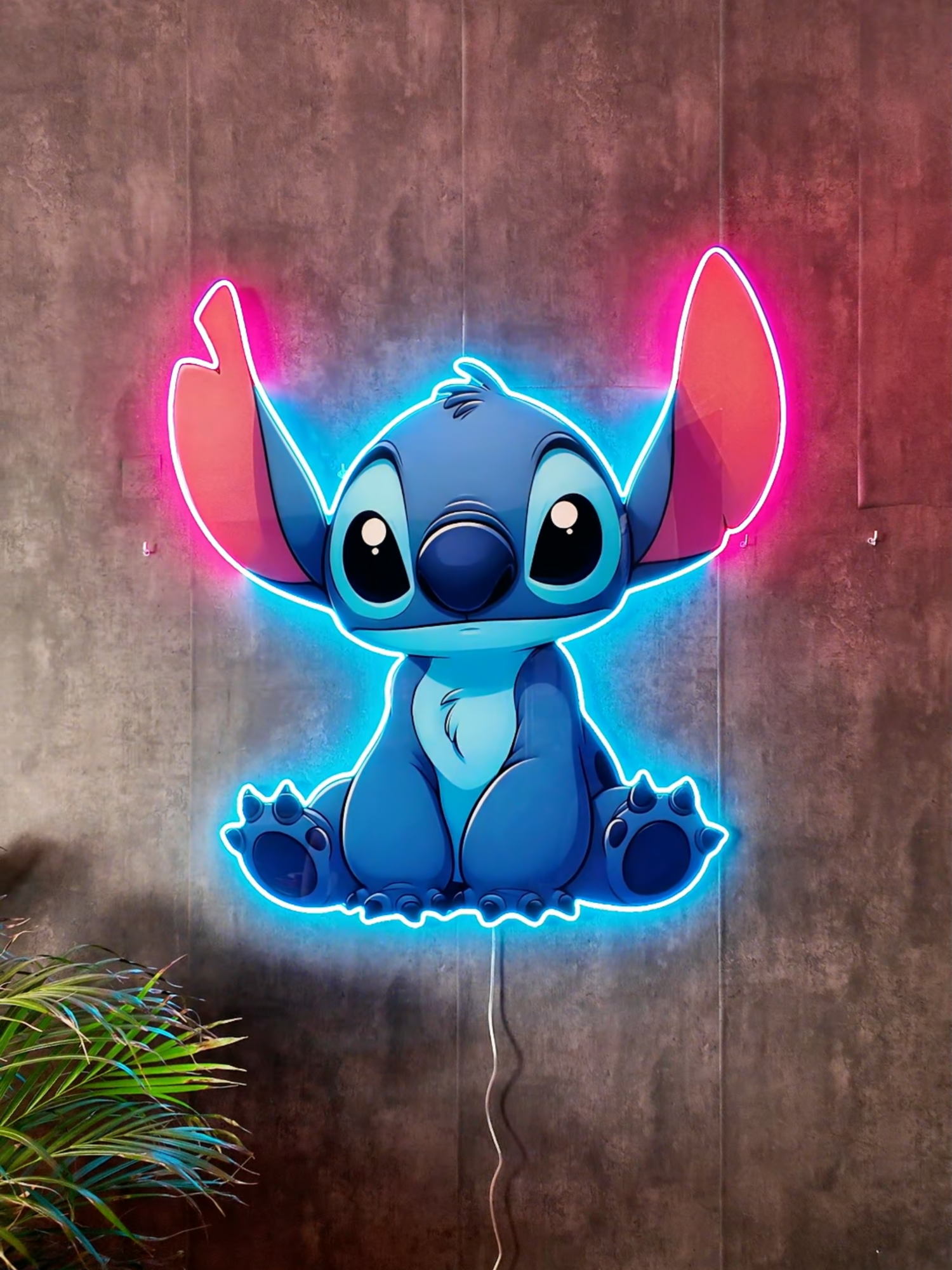 Logo Stitch XXL  con resina y led Neon 🔥