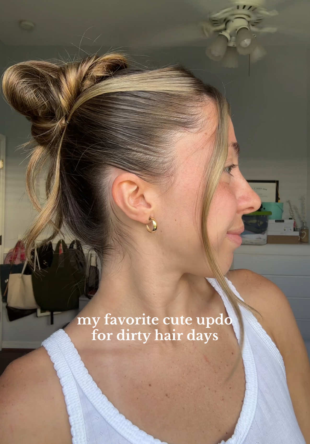 first time ever attempting a hairstyle tutorial so apologies if this is awful lol but the secret to a good messy bun is dirty hair! #hair #hairtok #hairtutorial #messybun #dirtyhairstyle #updohairstyle 