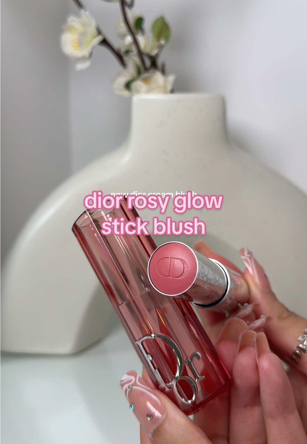 this new dior beauty cream blush is one of the most beautiful i’ve ever had 🎀 swatching the @Diorbeauty backstage rosy glow stick ‘012 rosewood’ 💕  #dior #diorbeauty #diormakeup #diorblush #diorbackstage #blush 