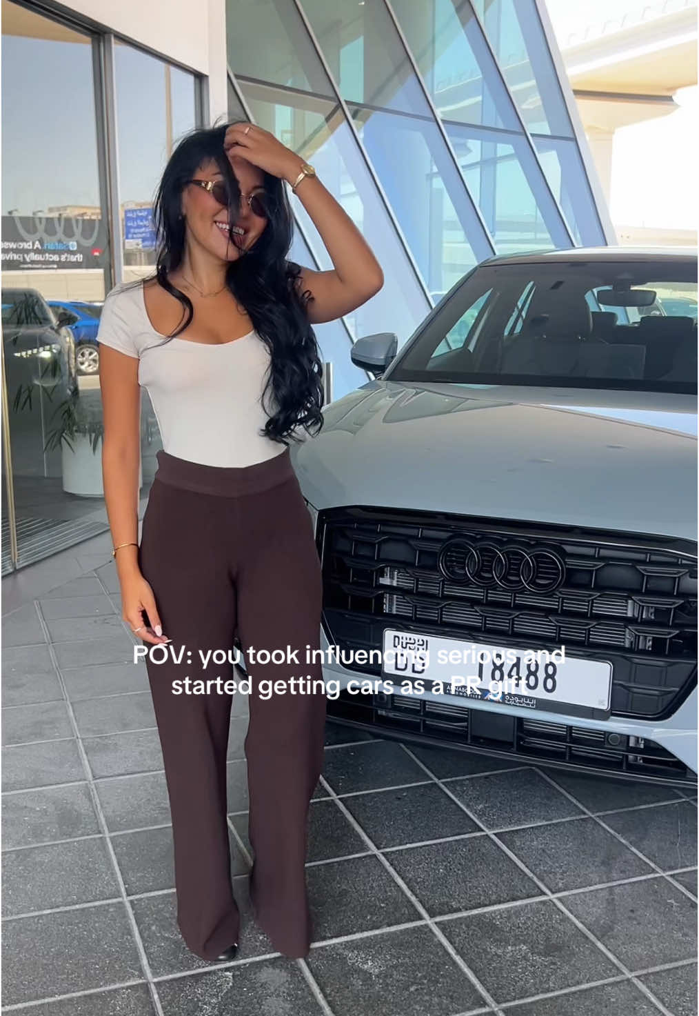 So grateful for this life and for never being scared of being “cringe” by posting online🥹 This is your sign to go after your goals and post that content! #prgift #audi 