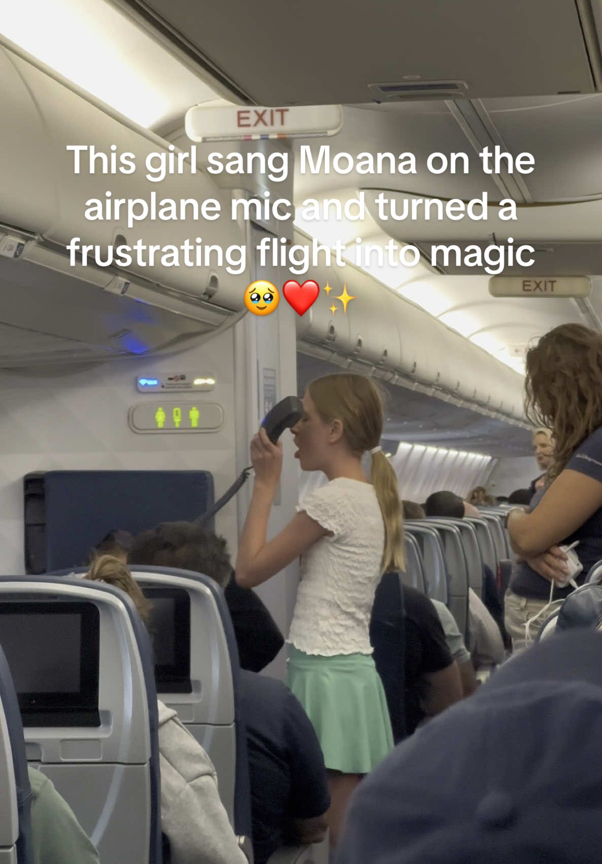 When your Delta flight is delayed 2 hours and you circle Orlando for another 2… But then a little girl sings Moana on the crew mic and suddenly everything feels okay 🥹🎤✨ #DeltaAirlines #FlightDelay #OrlandoWeather #Moana #Wholesome #InFlightEntertainment #DisneyMagic #FeelGood