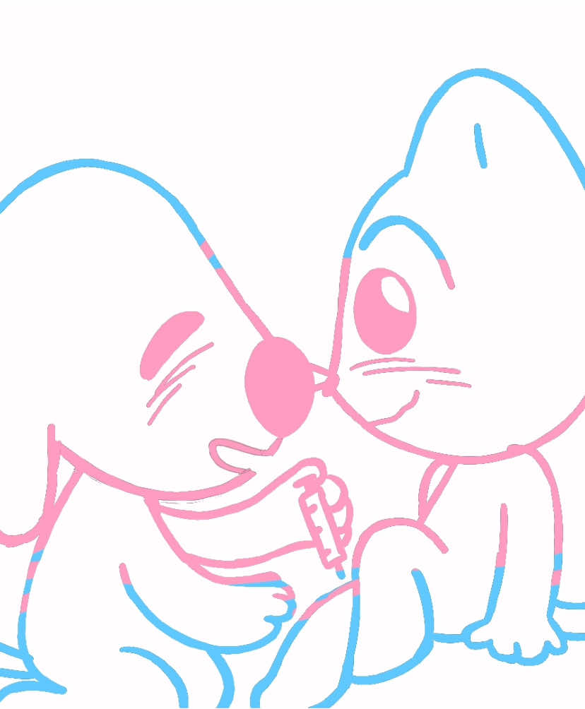 T4T DOG AND CAT THEYRE IN LOVE🏳️‍⚧️🏳️‍⚧️🏳️‍⚧️ really truly has not been easy being trans lately so I wanted make some positive art out about it to cheer myself up!  if YOU🫵 are trans tell me something good thats happened to you lately :)