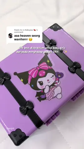 Replying to @ʚɞ 𝗞𝗲𝗸𝘀𝘆𝗶𝗲𝗲 🍉  Bagi baby girls main ni smpai lupa nak mintak gadget!!! 😍🙌🏻 #kuromi #makeupset #children #f 