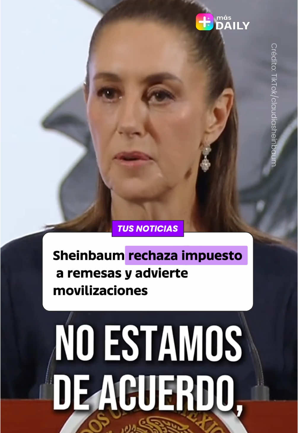 La presidenta de México se opone al nuevo impuesto del 3.5 % a las remesas enviado desde EE.UU. y advierte posibles protestas si avanza en el Senado. Crédito: TikTok/claudiasheinbaum  #Remesas #ClaudiaSheinbaum #México #Migrantes #Impuesto #Trump #NoticiasUSA #RelaciónMéxicoEEUU #EconomíaMigrante