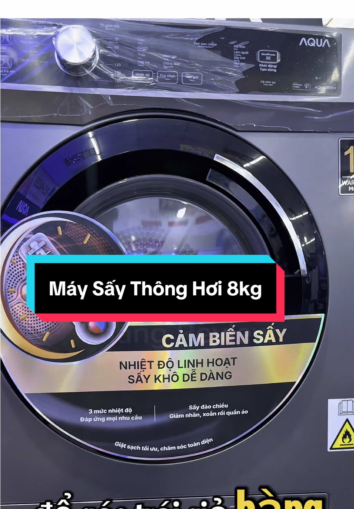 _Máy Sấy Thông Hơi Aqua 8 Kg AQH-V800H.SS  #maysay #maysayaqua #aqua #maysayquanao #maysaythonghoi #fast_k95review #xuhuong #trending #vairal 