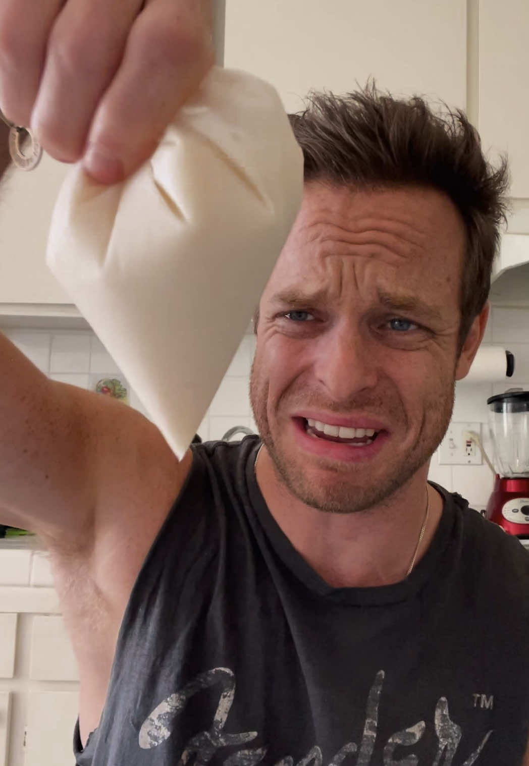 Almond milk in a bag… thats nuts 🤷‍♂️ @thingsaicantrecreate  #milk #explosion #comedy #funny #edit 