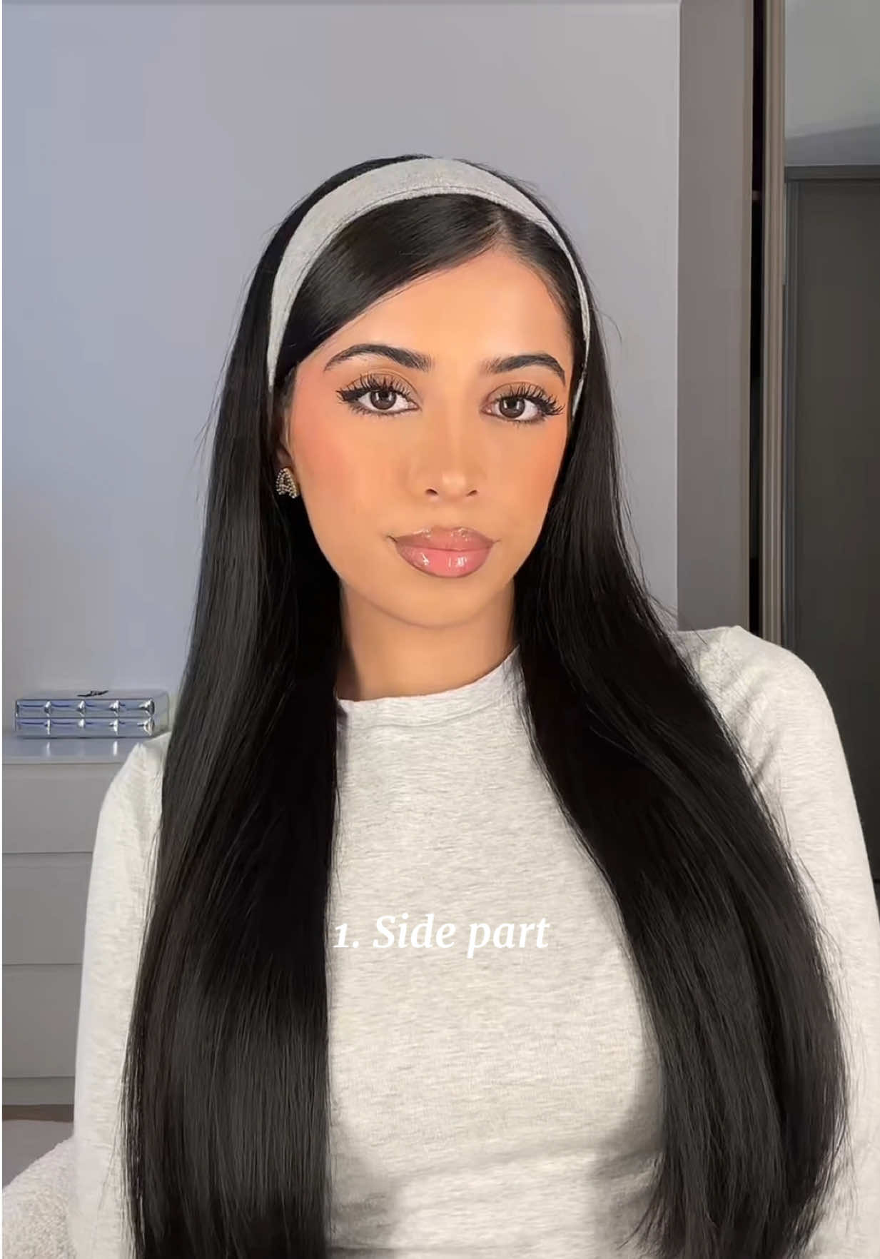 5 different ways to wear a headband🤍  #hairtok #hairtutorial #hairideas #hairinspo #headbandhairstyles 