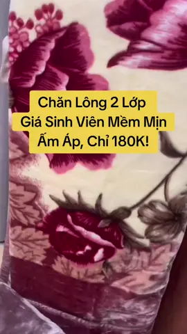 Chăn Lông 2 Lớp Giá Sinh Viên – Mềm Mịn, Ấm Áp, Chỉ 180K!#chanlonggiunhiet #chanlongcaocap #chanlonggiare #giohanggoiten #muangay #xuhuong 