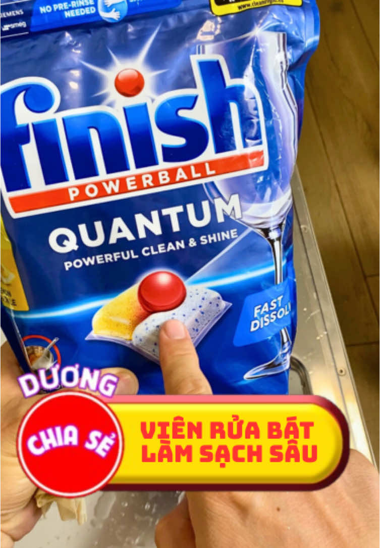 Viên rửa bát Finish Quantum, làm sạch sâu các vết bẩn cứng đầu và để lâu rất hiệu quả #vienruabatfinish #vienruachen #vienruachenfinish #finishquantum #tienichgiadinh #tienichnhabep #duongchiase666 