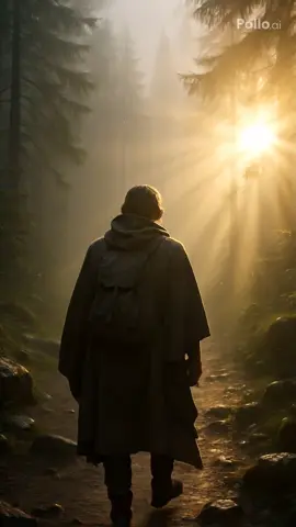 Image prompt made with Chatgpt vídeo created with Kling AI Original Prompt  Cinematic ultra-realistic 4K video of a lone traveler walking through a foggy mountain forest at sunrise. The camera follows in a smooth dolly shot from behind, with golden rays of sunlight piercing through the dense mist and trees. The traveler's cloak flutters in the gentle breeze. Soft particles of dust and mist float in the air, catching the light. Lens flares, shallow depth of field, bokeh highlights from the wet leaves. Epic soundtrack ambiance. Mood: tranquil, mysterious, hopeful. High dynamic range lighting, detailed textures on rocks, moss, and fabric #klingai #AI #chatgpt #openai 