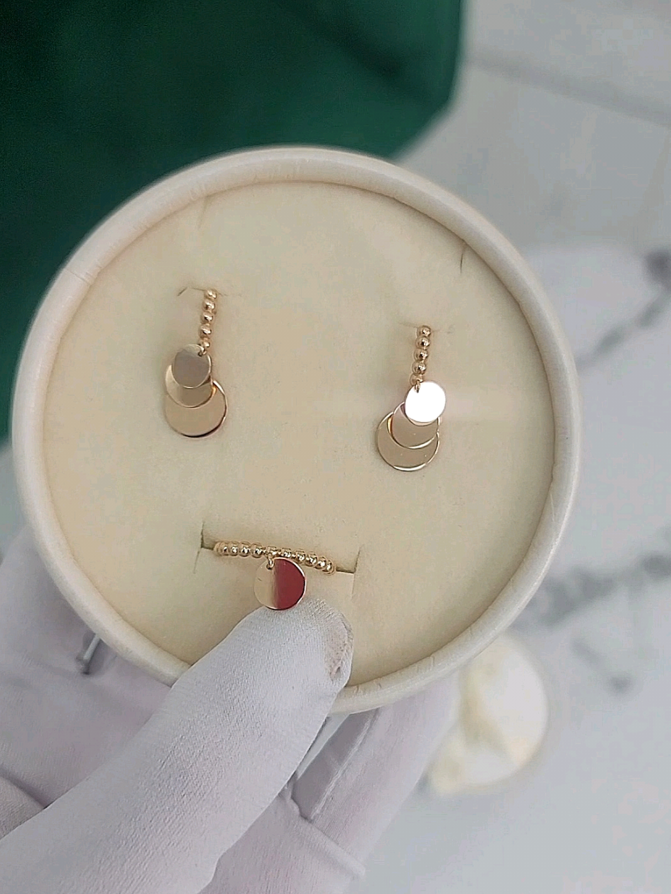 Золотий комплект з монетками✨️ Каблучка та сережки. Неймовірний блиск🥰 #gold #золото 
