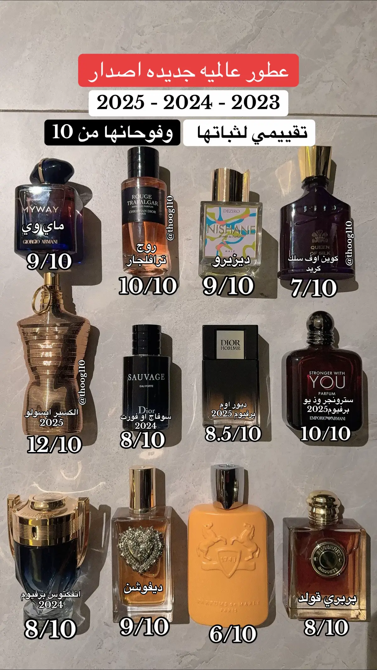 عطور عالميه جديده تقييمي لثباتها وفوحانها #عطور #عطورات #عطر #عطور_ماركات_عالمية #عطورات_فاخرة #عطور_رجاليه #عطور_نسائيه #عطر_نسائي #عطري #عطرك #خالد_هاوي_عطور #عطور_صيفيه #عطوراتي 