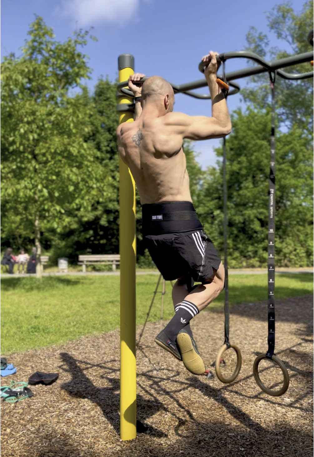 Today’s workout hits different. Muscle up and full body workout 👍 are you ready ? #fyp #calisthenics #Fitness #Outdoors #personaltrainer #ringtraining #hannover 
