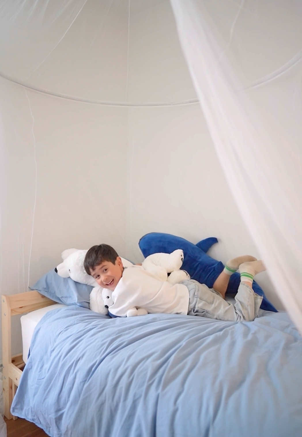 Watching our little one get his first “big boy bed” was such a sweet reminder of how fast he’s growing up 🥹✨ We went to @IKEACanada and had fun turning his room into a dreamy little space. We got him the VÅGSTRANDA mattress because it’s a super comfy hybrid mattress with a wave of pocket springs and great breathability, so it will keep him supported and cool all night. And the NEIDEN bed frame’s beautiful wood is perfect for our space. We’re so happy with how everything turned out, and it gives us such peace of mind that IKEA mattresses come with a 10-year limited warranty and they have a 90-day trial policy - so if you don’t love it, you can exchange it! #ad #ikeapartner #ikeahome #ikeafinds #homedecor #kidsbed #kidsbedroom #kidsroom 