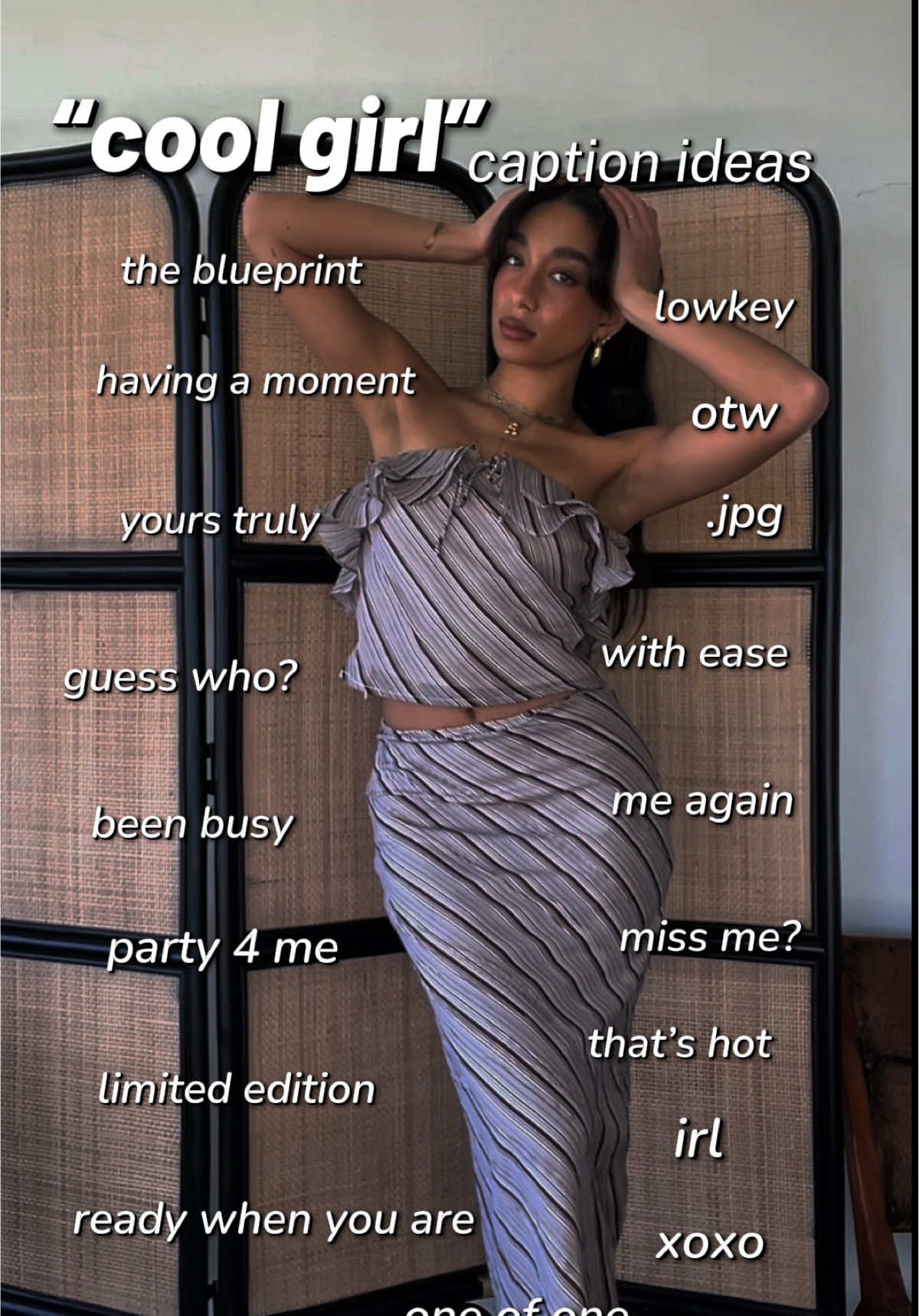 The perfect Instagram caption ideas for the “cool girl” 🍸💄✨🖤 Comment which one you will using!  #captions #captionsforinstagram #captionideas #coolgirlaesthetic #coolgirlstyle #captioninspo 