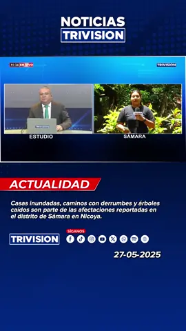 🔴 #NoticiasTrivisión | Casas inundadas, caminos con derrumbes y árboles caídos son parte de las afectaciones reportadas en el distrito de Sámara en Nicoya.