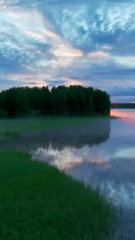 Sunset over calm lake in Sweden #sunset #Sweden