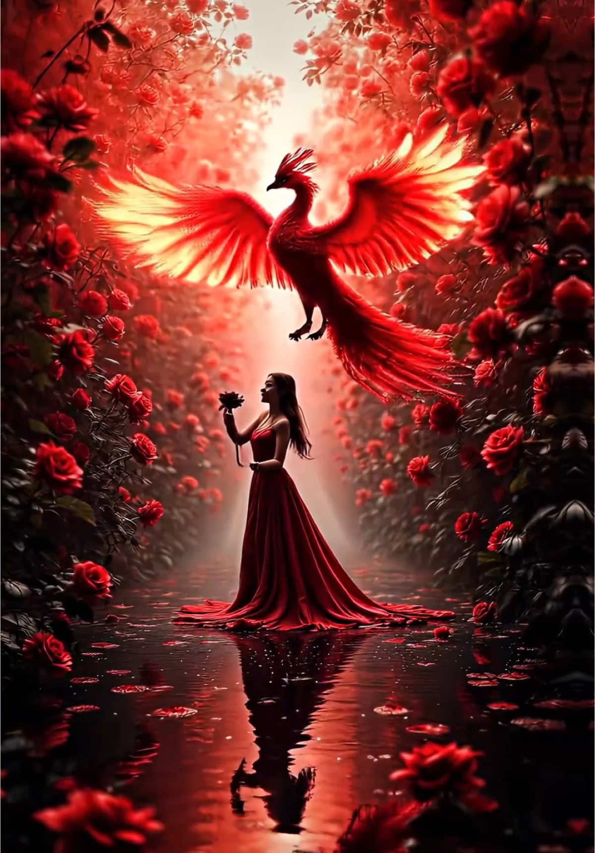 She bleeds roses, then flies❤️‍🔥#wallpaper4kanimado #fantasy #universo #trendingvideo #fyp #belarus #fondo #hermosa #russia #ukraine #livewallpaper #живыеобои4k #живыеобои4k #argentina🇦🇷 #rosé #queens #phoenix #bird #asthetic 