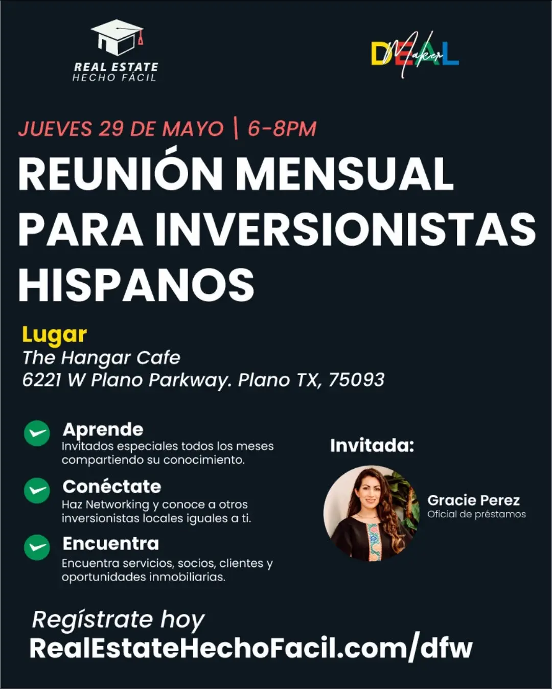 🎉 ¡Por fin es una realidad! 🎉 En mayo lanzamos nuestras reuniones mensuales para **inversionistas hispanos en el norte de Texas** con *Real Estate Hecho Fácil* 🏡 📍 ¿Qué puedes esperar? ✅ Conexiones clave para tu crecimiento ✅ Información práctica que te ayuda a avanzar ✅ Invitados especiales y contenido de alto valor ✅ Networking con personas que ya están triunfando en real estate 🗓 Las reuniones serán **el último jueves de cada mes en Dallas, TX** 🌐 Visita nuestra página y separa tu lugar 🔗 Si conoces a alguien que se beneficiaría, ¡invítalo! Esta es la comunidad que estabas esperando. Nos vemos ahí 💼✨ #RealEstateHechoFácil #InversionistasHispanos #NetworkingDFW #RealEstateDFW #EventosDeInversion #EducacionFinanciera #DallasRealEstate #InversionesTexas #REIADallas