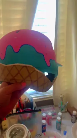 In my baseball mom era 🎨🍦 still need to clear coat it #DIY #icecreamhelmet #baseballdrip #baseballmom #baseballmomera 