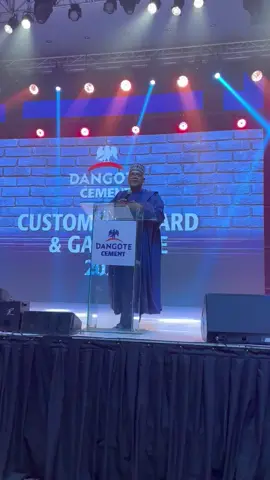 The chairman of Dangote Cement PLC, Aliko Dangote giving his opening speech at the Dangote Cement Customer Awards and Gala Night 2025. #DCPacceler8 #DCPcustomerawards  #DangoteCement 