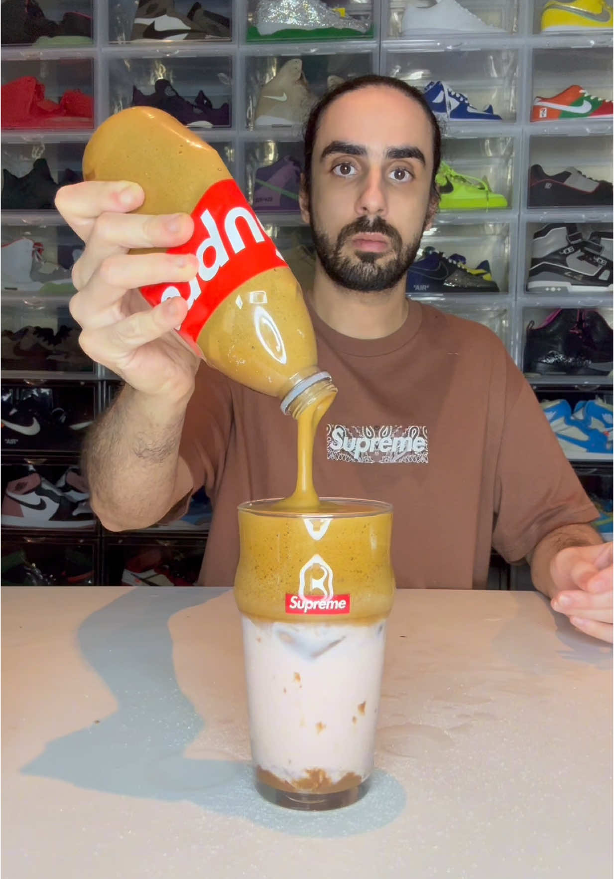 Nutella Iced Latte ☕️ #baderalsafar #nutella #asmr #satisfying #eating #mukbang #coffee #foryou #fyp #foryoupage 