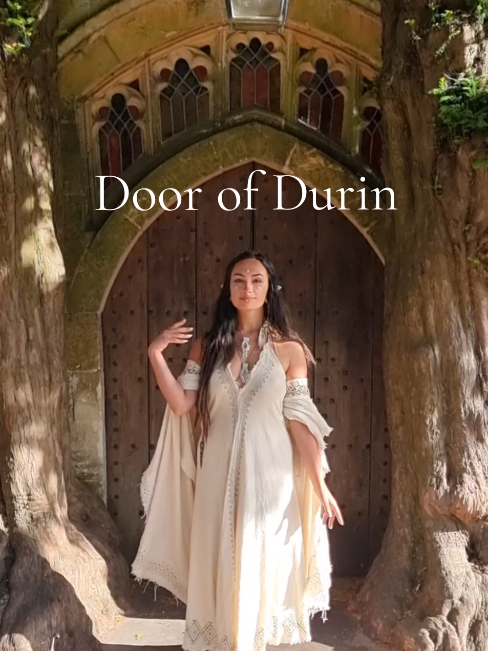This door in the Cotswolds was the inspiration for the door of Durin in the Fellowship of the Ring! It's also the most photographed door in the UK. Isn't it gorgeous?  #lotr #lordoftherings #doorofdurin #lotrtok #lotrcosplay 