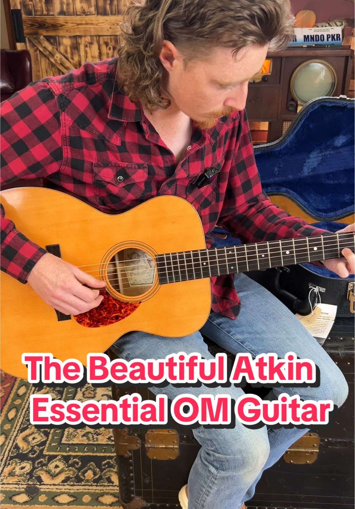 The gorgeous Atkin Essential OM boasts a North American Sitka spruce top, torrified for enhanced resonance, and X-Scalloped bracing for unparalleled projection, Mahogany back and sides. #atkinguitar #guitars #acousticguitars #beautifulguitar 