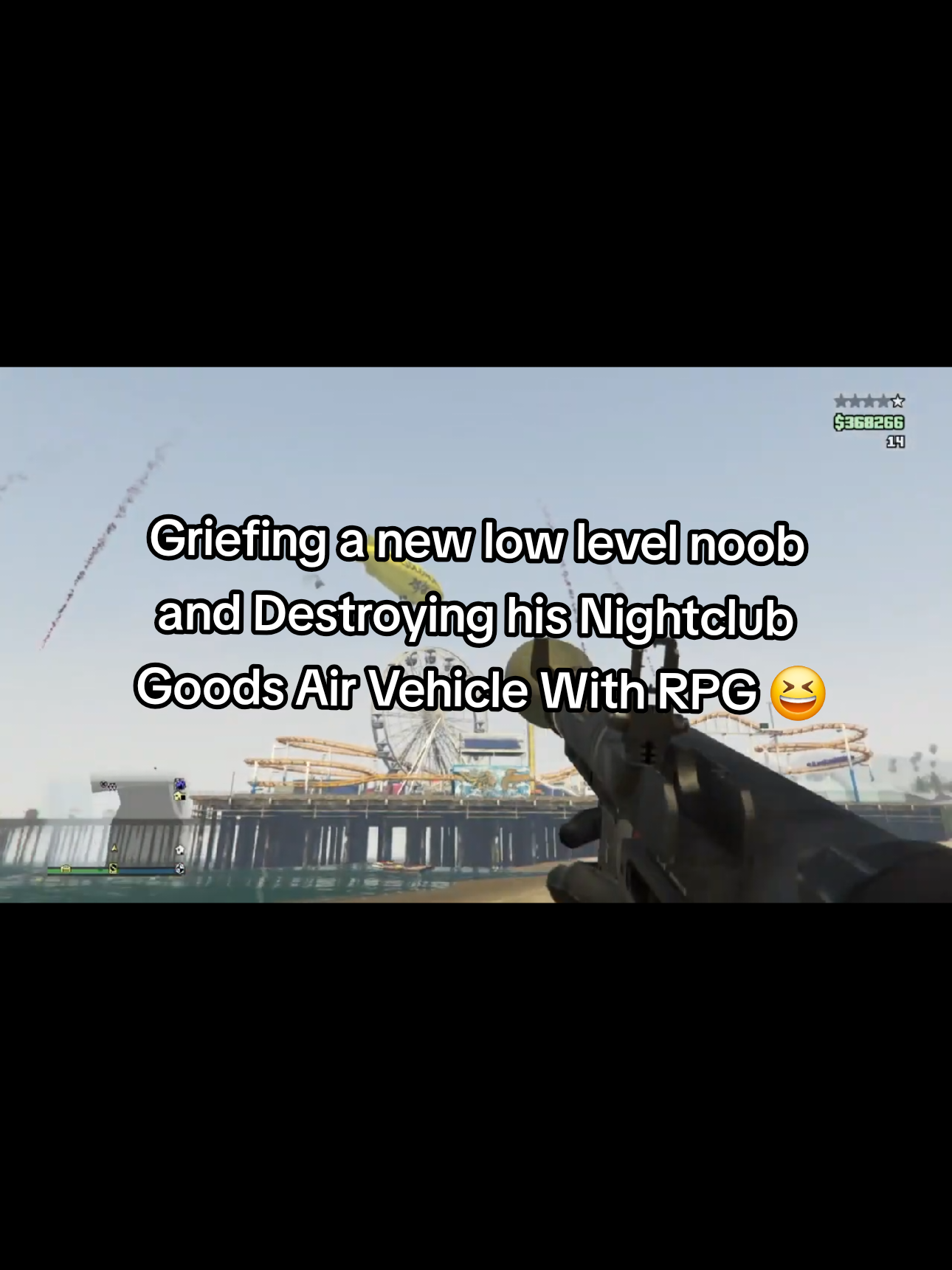 Griefing a new low level noob and Destroying his Nightclub Goods Air Vehicle With RPG 😆 #gta5online #grandtheftauto5 #gta5clips #gta5 #gta5_funny #griefing #trollingnoob #griefers 