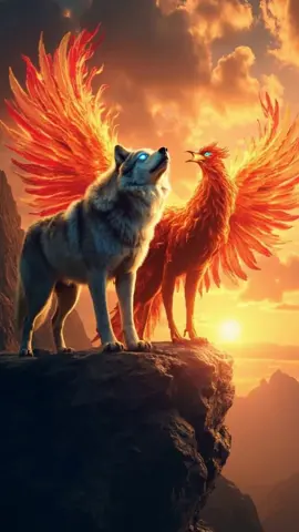 Kết Hợp Giữa Chó Sói Và Phượng Hoàng #klingai #ghepdoi #lai #nhanban #laidongvat #ai #thegioidongvat