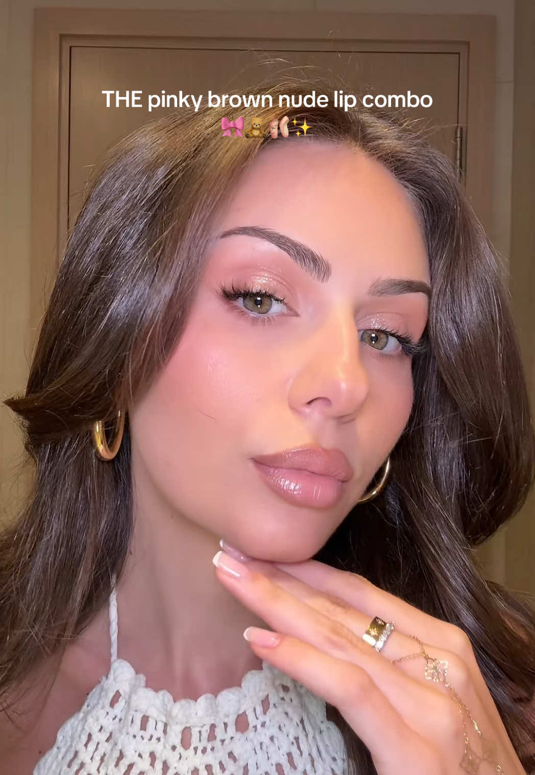 a pinky brown nude lip combo hates to see me coming 🎀 @Jean-Luc Cosmetics @maccosmetics @Too Faced #lipcombo #nudelip #makeup 
