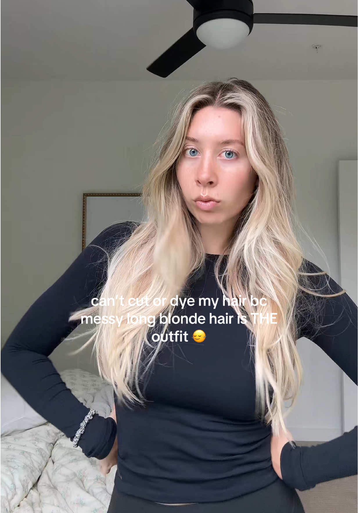 won’t take any slander - ik it’s true esp w an all black fit 🔥 #fyp #trend #blondehair #hairtutorial 