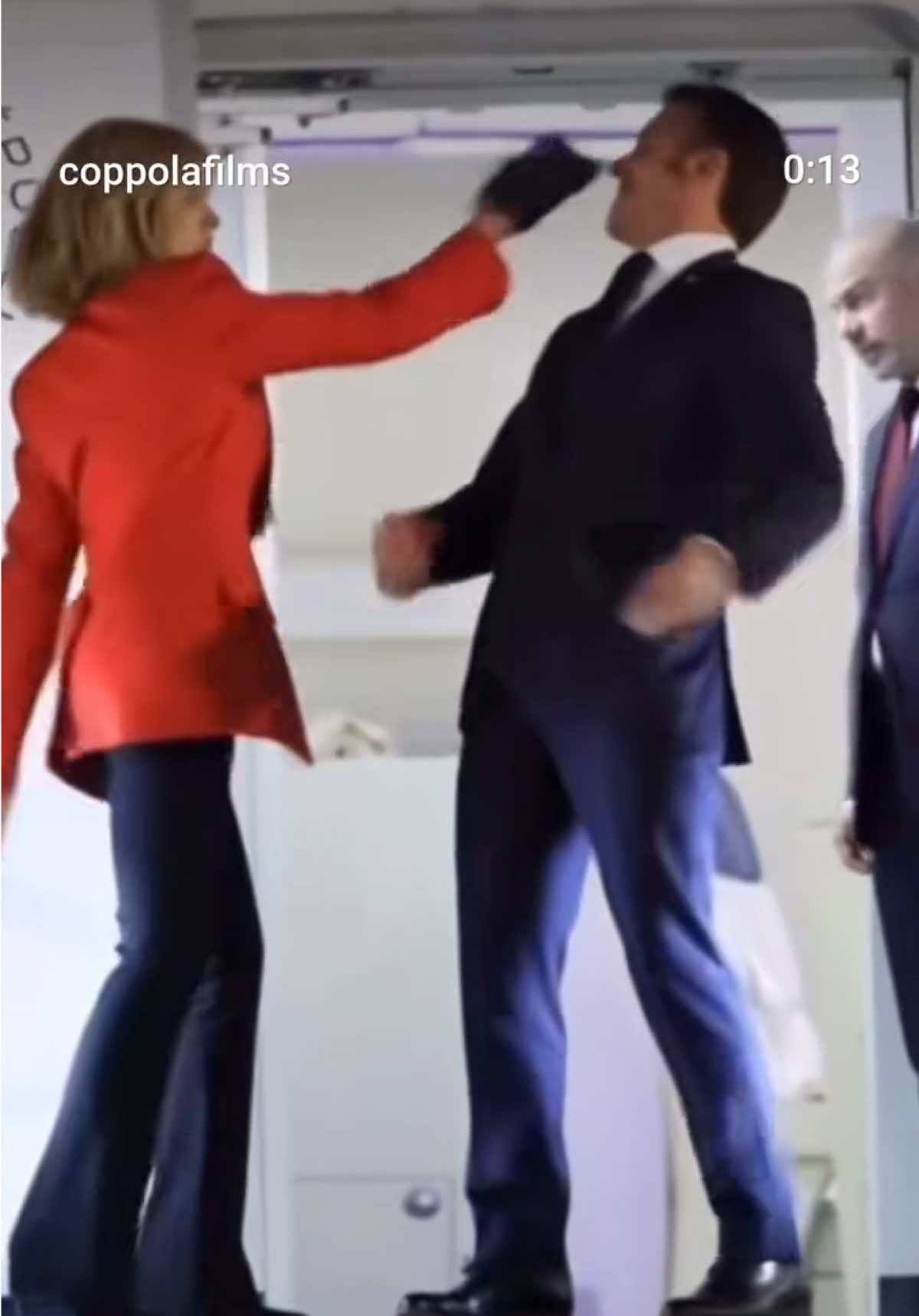 French President Emmanuel Macron's wife appeared to shove him in the face before NATIO deboarding their plane to start a tour of Southeast Asia on Monday. Macron told reporters t#macron #slammed #francetiktok #noticias #foryoupagee #fyp #viraltiktok #news #tiktoknews #viralnews #politics #fypシ #news 