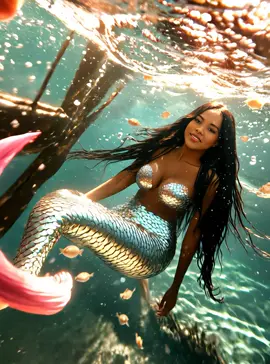I’ll be just fine being turned into a mermaid 😂😅 #mermaid #trend #fyp 