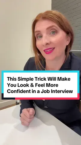 Do this to look and feel more confident in your next job interview    A lot of people, especially women think that they should make themselves look small in a job interview and they try to take up as little as space as possible by putting their hands under the table but that actually backfires making you look insecure, and it makes you feel even more nervous.    Before your next job interview, you will be nervous there is no way to prevent that but there is a way to prevent you from looking nervous. And it all comes down to this simple body language trick.    Research has proven over and over again that the more space someone takes up the more confident they look and feel. The less space you take up the more nervous you feel.    Your brain thinks that you are not safe when you are curled up in a ball.  Your brain thinks you are safe when you take up a lot of space.    In a job interview NEVER put your hands in your lap.  Own your side of the table. Open your padfolio.  And ALWAYS put your hands on the table.    It is absolutely ok to talk with your hands in fact interviewers prefer seeing your hands. When you can’t see someone’s hands, they look untrustworthy.   Here’s a tip to help calm your nerves before the job interview. Stand up tall and spread your arms and say, “I am big and I am powerful” It is physically impossible to feel nervous when you take up a lot of space. Go ahead give it a try.    Obviously, your body language is just one part of your job interview. You also need to research the company, practice your interview answers and wear the right clothes.    For a customized interview prep workbook that outlines the impression you really make in a job interview get an Interviewology Profile use code MemorialDay25    #jobinterview #bodylanguage #confidence #careeradvice #interviewprep #corporate #creatorsearchinsights 