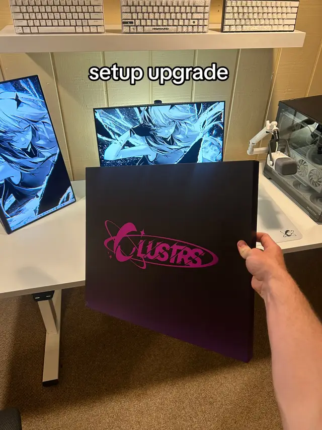 @clustrs.official huge setup upgrade #fyp #setup #GamingSetup #mousepad #glasspad #clustrsglasspad #gamingmousepad #mouse #keyboard #pc 