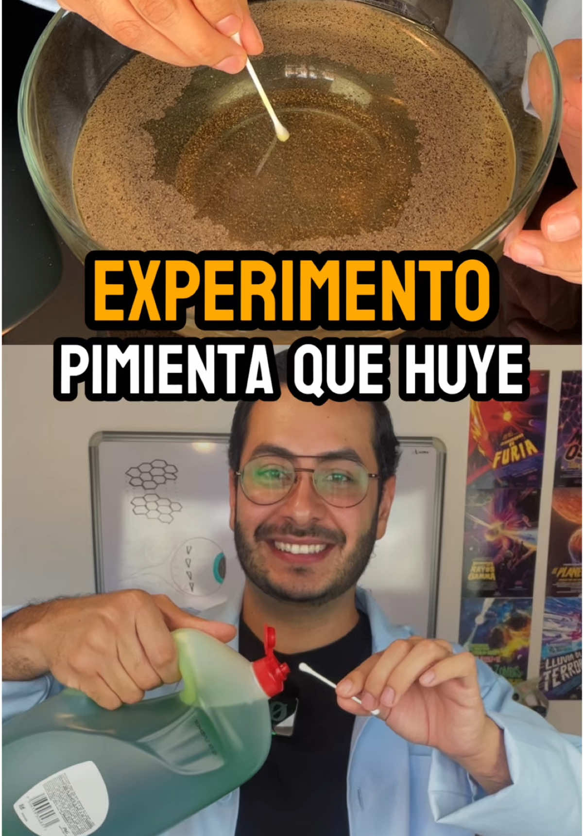 🚀 Experimento de la pimienta que huye - Un gran experimento cientifico casero para aprender sobre tensión superficial 🤯 #todossabios #ciencia #experimento #cienciaentiktok #AprendeConTikTok 