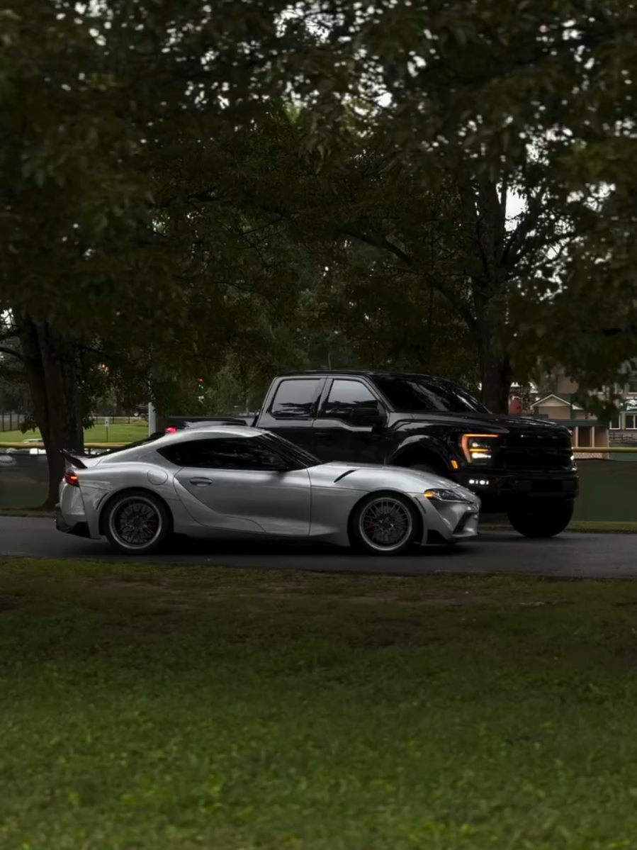 Tuff Combo🔥 ig: 1tuffraptor  ig: b58__zeke  #supra #fordraptor #4x4 #cinematography #supramk5 #raptorworld #sportscar #carscene #toyotasupra 