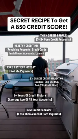 SECRET RECIPE To Get A 850 CREDIT SCORE! #credit #badcredit #creditrepair #foryou #fyp #xzybca 