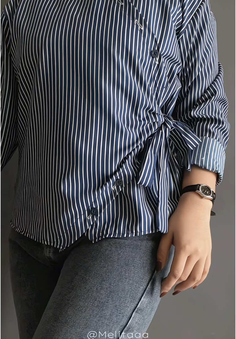 Kemeja Tali Serut🦋🤍 #kemejawanita #kemejatali #jeansoutfit 