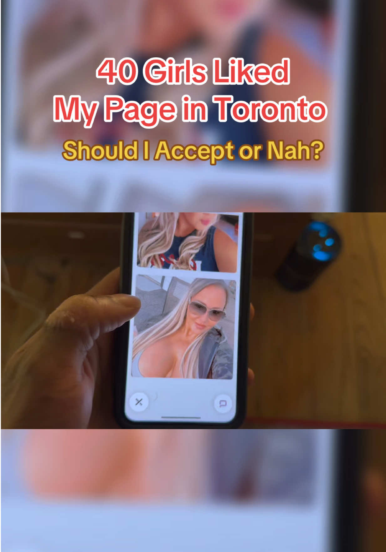 Toronto dating apps be wild 😂 40 girls liked my page already. Accept or pass? YT: Traylittle #fyp #TorontoSwipe #DatingVibes #hinge #tinder