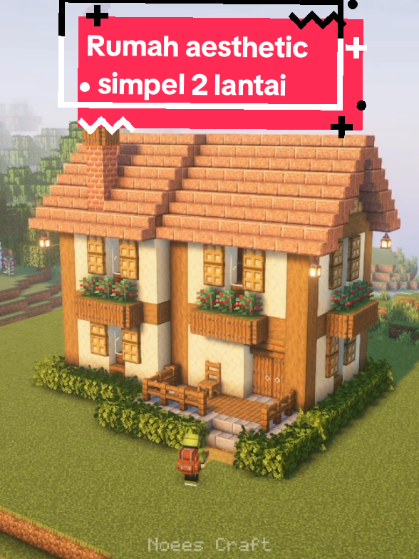 Tutorial singkat cara membuat Rumah aesthetic simpel 2 lantai #fyp #Minecraft #build #aesthetic #noeescraft #ai 