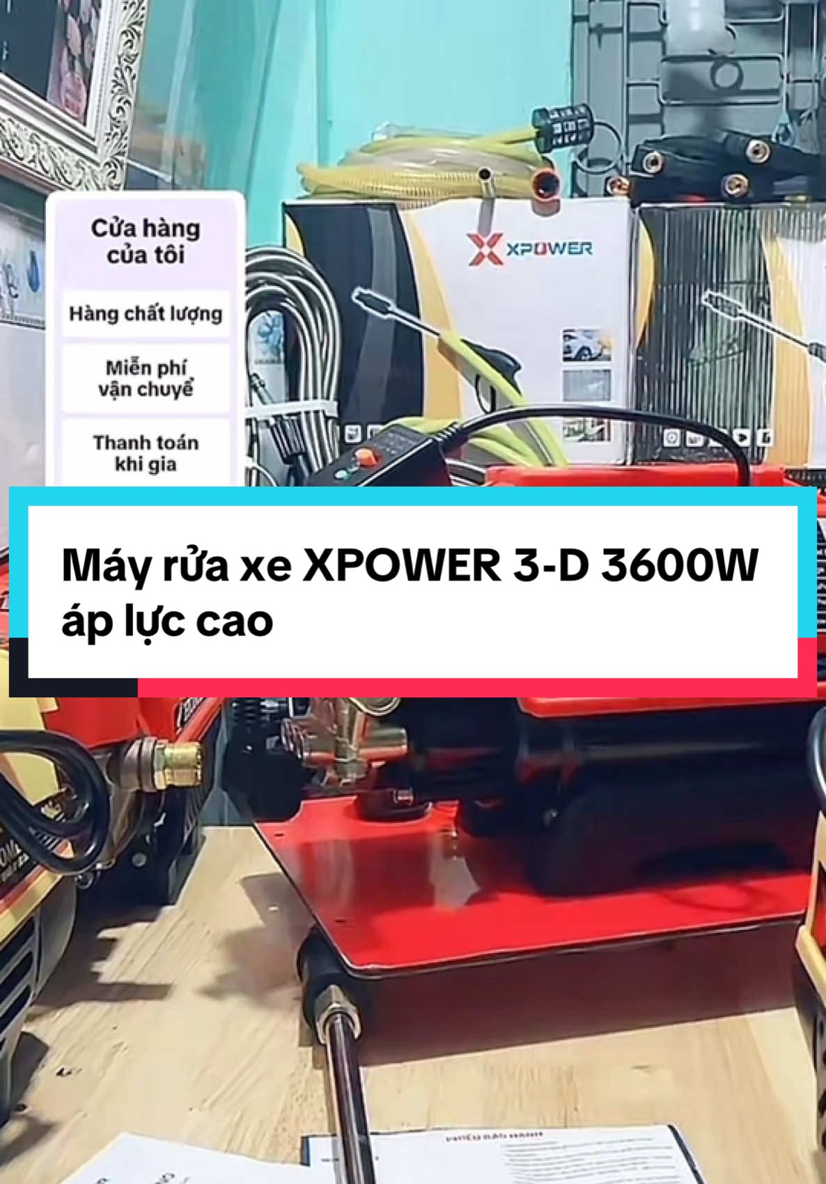 Máy rửa xe XPOWER 3-D 3600W áp lực cao, đánh tan mọi vết bẩn cứng đầu, máy có chỉnh áp, máy xịt rửa điều hoà, tặng bình bọt tuyết #xuhuong #thinhhanh #mayruaxe #mayruaxecaoap 