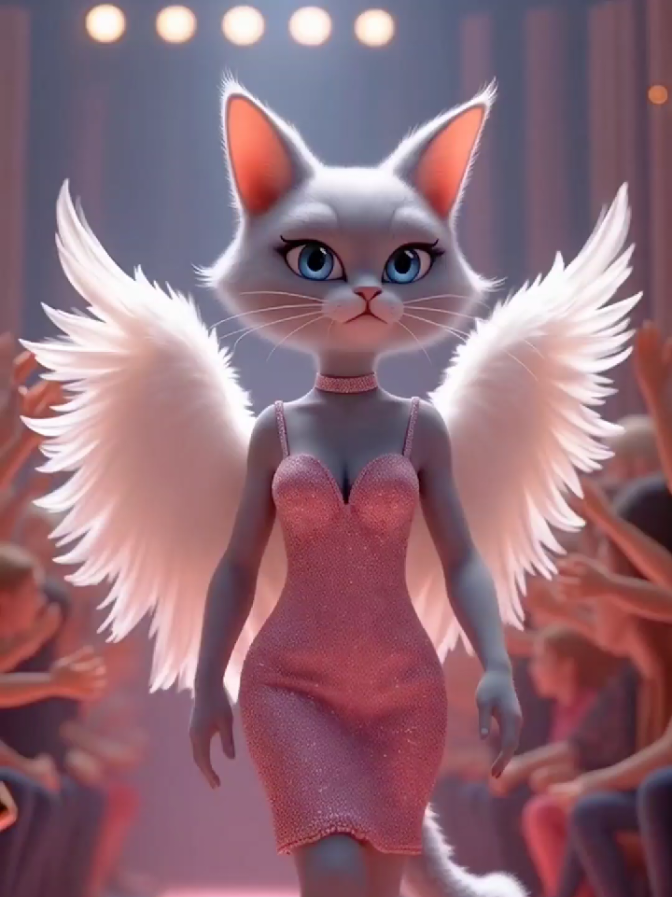 Una diva nace 💅, no se hace...y esta gatita vino a brillar con cada curva 🐱 💋 #cattiktok #cat #cutecat #kitten #catstories #ai #meowflix 