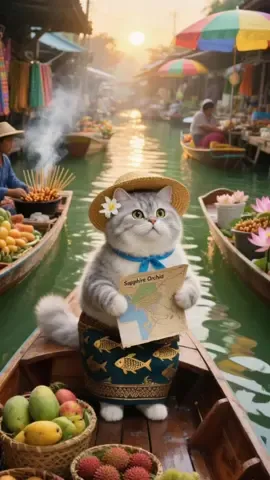 Just a chubby cat vibing in Bangkok’s floating market 😎🚤 #cat #cats #kuching #kuchingtiktok #fyp #catai #ai #bulus #แมว #orangecat #catfyp #fyppppppppppppppppppppppp #catlover #oyen #meow #bollywood #tiktokcat #cattok #floatingmarket 