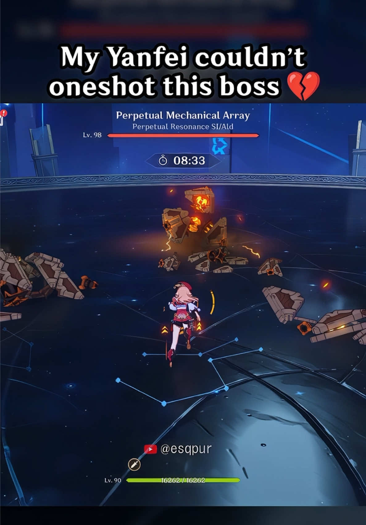 MY YANFEI COULDN'T ONESHOT THIS BOSS 💔 #GenshinImpact #hoyocreators #genshinedit #genshinclip #Yanfei 
